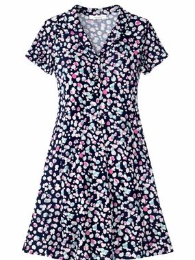 One the land Flowy A-Line Dress Size S Navy Confetti Print Pockets Cute Casual